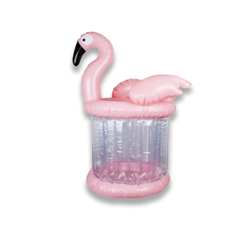 Гигантски розов фламинго надуваем лед кофа охладител, летни партита играчки за басейн плаж аксесоари, пиене на бирен бар чаша